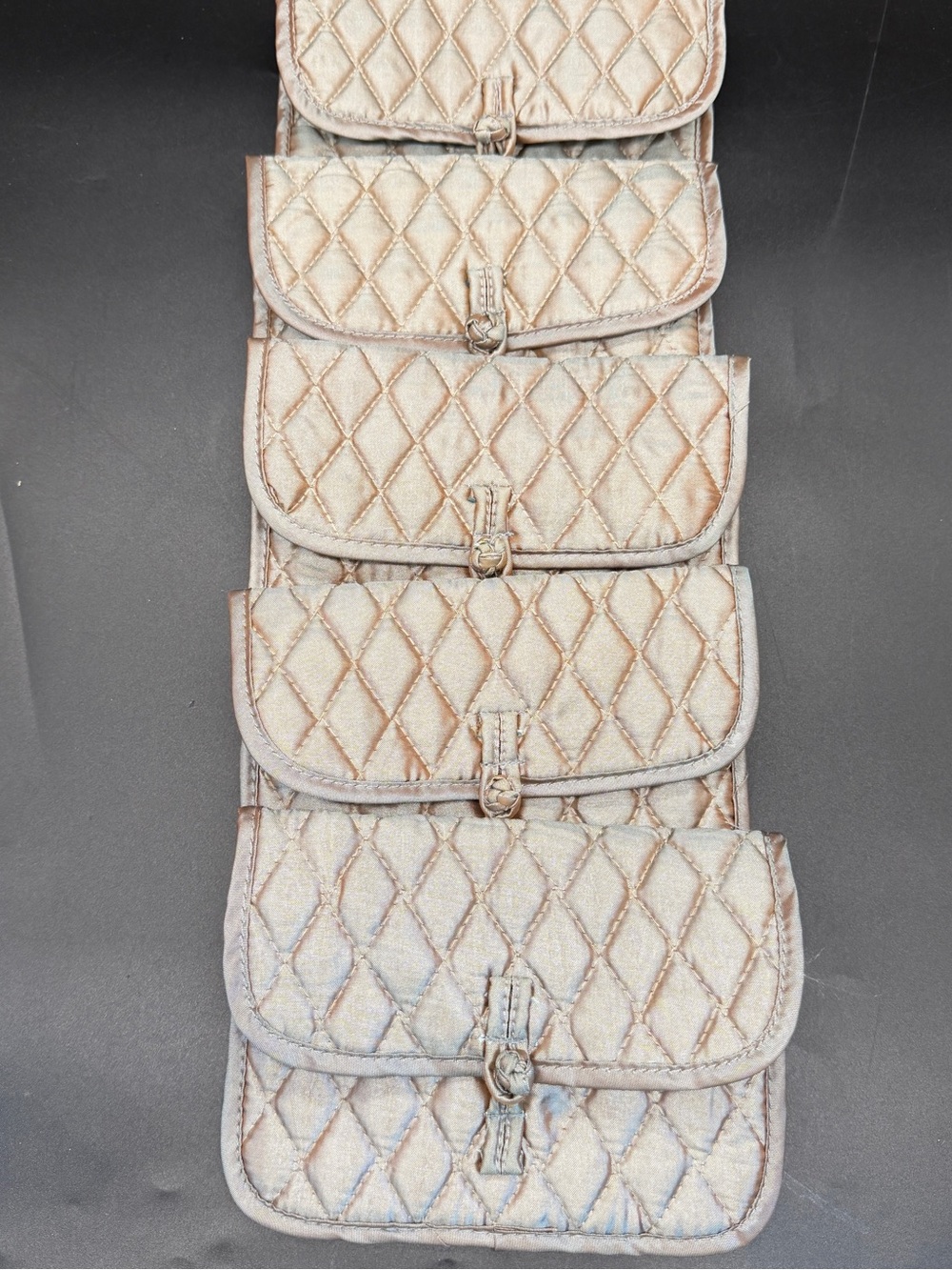 Lot Of 5 Brighton Quilted Jewelry Pouch Your True Color Womens Silver Travel Bag